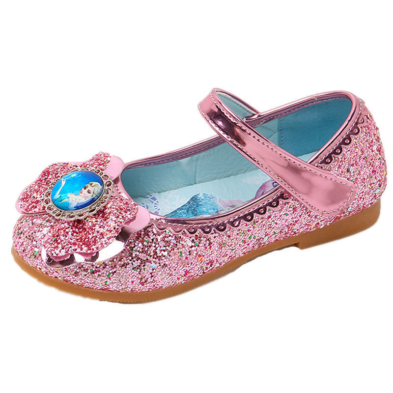 Tüdrukute printsessikingad Elsa printsessi laste kivikestega kingad 2022 kevad ja sügis uued stiilid nahkkingad väikestele tüdrukutele