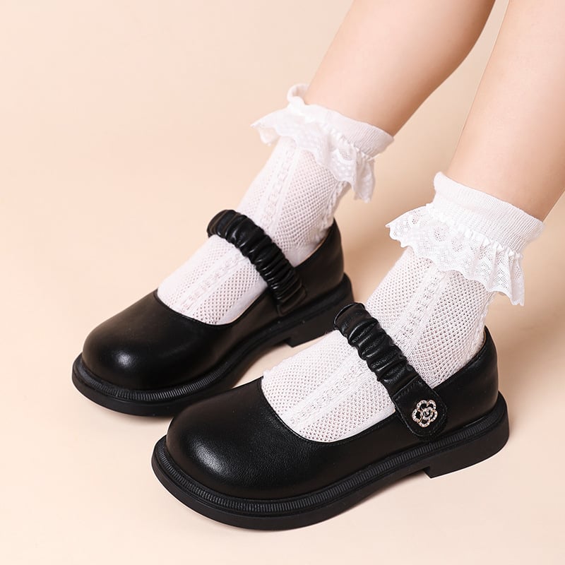 Pantofi din piele pentru fete, Pantofi noi pentru fete, Pantofi cu talpă moale pentru copii, Pantofi pentru copii de mărime medie și mare pentru toate anotimpurile, Pantofi mici din piele pentru prințese, versatili