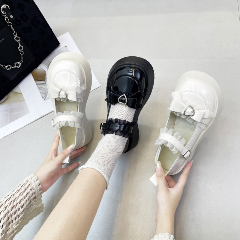 Madingi korėjietiško stiliaus laisvalaikio moteriški batai 2024 m. pavasario ir vasaros apvaliais pirštais, plokščiais, negiliais, kvėpuojančiais kaspino kaspinais, Mary Jane bateliai