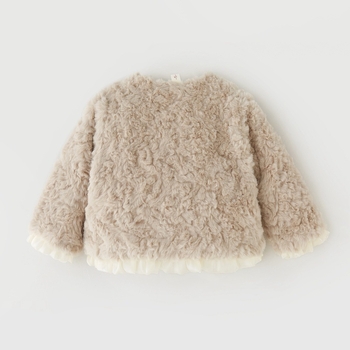 Zimski kaput za djevojčice u zapadnom stilu s flisom, princezina vunena majica, zimski topli plišani topić za bebe, za jednogodišnje djevojčice