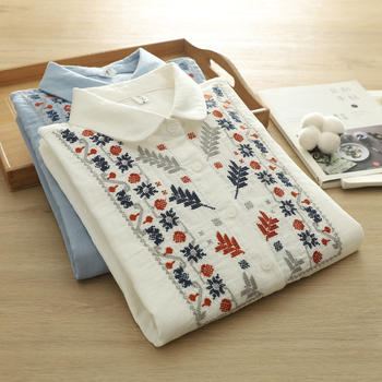 2044 m. nauji kiniško stiliaus nacionalinio stiliaus siuvinėti medvilniniai verpalų marškiniai, moteriški 2025 m. pavasario nauji siuvinėti visų rungtynių marškiniai