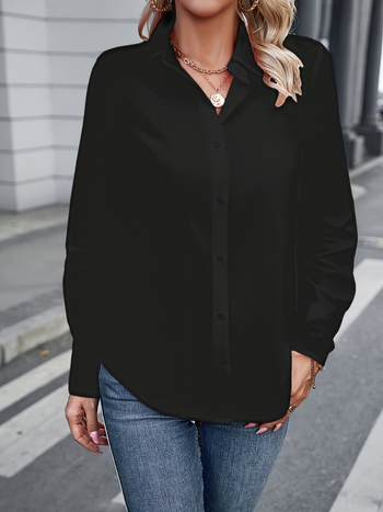 Amazon Трансгранична риза в европейски и американски стил Вижте фигурата Примерна риза Slab Дамска едноцветна риза Модна елегантна