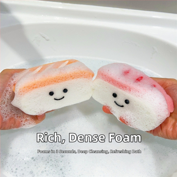 Édes garnélarákos sushi fürdőszivacs golyó fürdőbuborék puha lányos szív aranyos gyerekfürdő