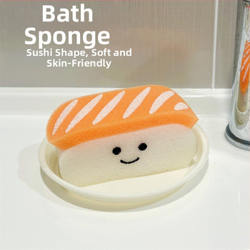 Édes garnélarákos sushi fürdőszivacs golyó fürdőbuborék puha lányos szív aranyos gyerekfürdő