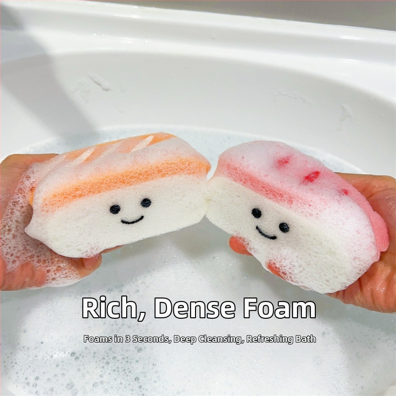 Sladká krevetová sushi špongia do kúpeľa, bublina do kúpeľa, mäkká dievčenská srdiečka, roztomilá detská kúpeľňa