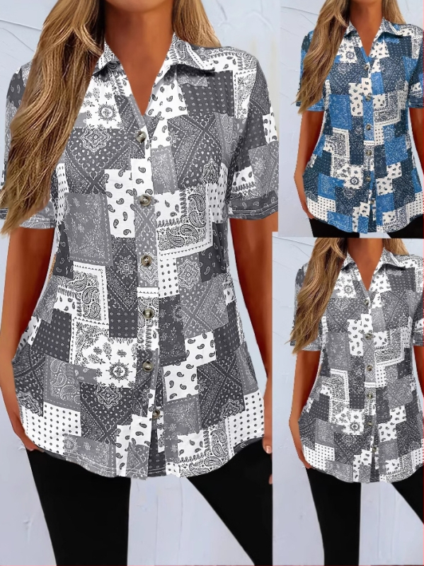 2025 m. pavasario ir vasaros tarpvalstybiniai „Amazon Wish“ nauji marškinėliai su karštu pardavimu, „Peisley“ raštu, laisvalaikio stiliaus, moterims.