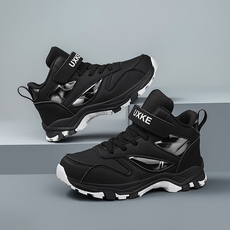 Pantofi sport cu velcro pentru primăvară, vară și toamnă 2025 pentru băieți și fete, fără piele, mărimi medii și mari, negri, rezistenți la pete, adolescenți