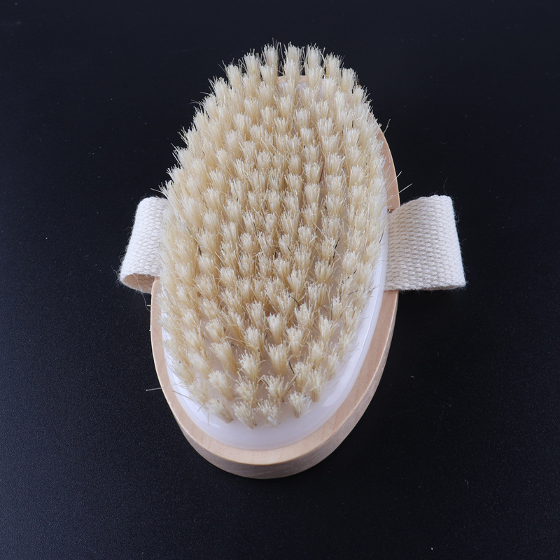 Sandėlyje yra tarpvalstybinis karšto pardavimo ilga rankena medinis vonios šepetys su šereliais vonios šepetys nugarai trinamas vonios šepetys nuimamas vonios masažinis šepetys