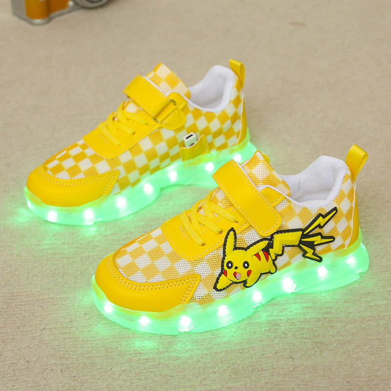 Guanglan Pantofi sport pentru copii Pantofi luminoși Pantofi din plasă pentru băieți și fete Pantofi de iluminat cu încărcare respirabilă Pantofi cu lumini Pantofi cu desene animate Pantofi pentru copii
