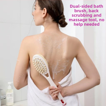 Naujas daugiafunkcis vonios šepetys nugaros masažui, dvigubos paskirties vonios artefaktas, ilga rankena, dvipusis vonios šepetys, minkštų plaukų vonios šepetys