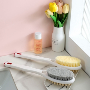 Naujas daugiafunkcis vonios šepetys nugaros masažui, dvigubos paskirties vonios artefaktas, ilga rankena, dvipusis vonios šepetys, minkštų plaukų vonios šepetys