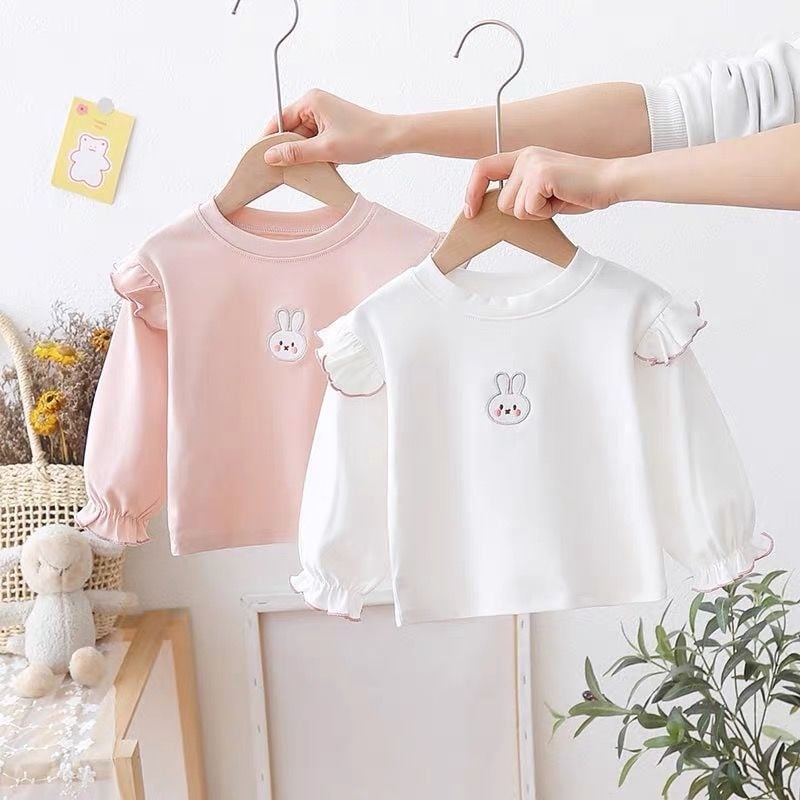 Tricou pentru fete, nou, versatil, stil de primăvară și toamnă, tricou de bază pentru bebeluși, tricou cu mânecă lungă, culoare solidă, tricou de bază pentru fete