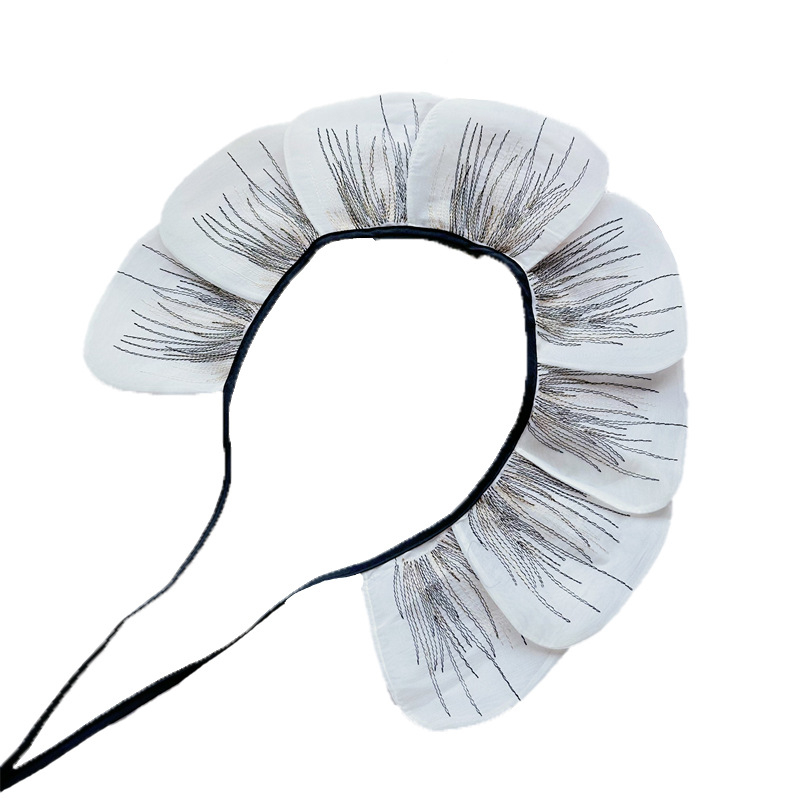 2025. gada jauna ziedlapiņu izšūta viltota apkakle ar mazu šalles apkakli, ziedu sieviešu apģērbs, kas atbilst stilam, rūpnīcas tiešās pārdošanas īpašais piedāvājums ražotājam