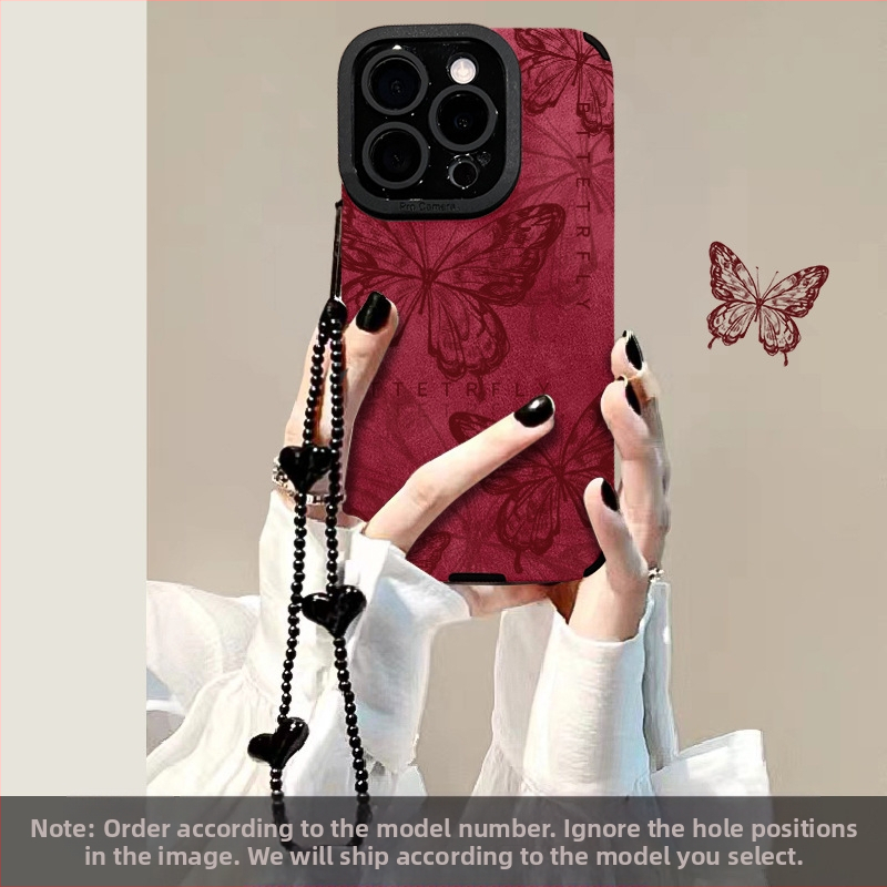 Retro tauriņa aproce Apple 16. gada Jaungada telefona maciņam, 15Pro kažokādas maciņam, 14 smalkiem caurumiem, izturīgs pret kritieniem, 13 silikona X