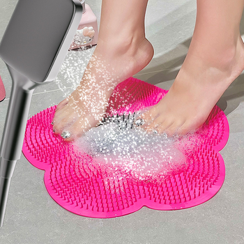 Siurbimo puodelio gėlių pėdų masažuoklis tingiems žmonėms kojoms plauti, nugarai trinti, masažinis pagalvėlė, pėdų valymo pagalvėlė, vonios kambario masažo neslystantis gamintojas