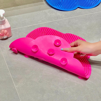 Siurbimo puodelio gėlių pėdų masažuoklis tingiems žmonėms kojoms plauti, nugarai trinti, masažinis pagalvėlė, pėdų valymo pagalvėlė, vonios kambario masažo neslystantis gamintojas