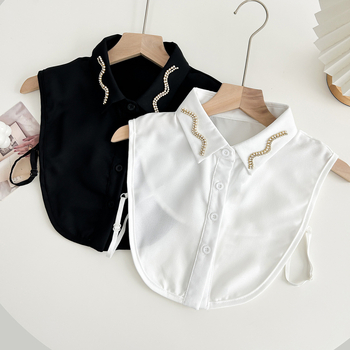 2024 Nový všestranný ozdobný falošný golier na košeľu pre ženy, kórejský a japonský štýl, polovysoký golier, elegantný spletený okrúhly golier, trojrozmerný