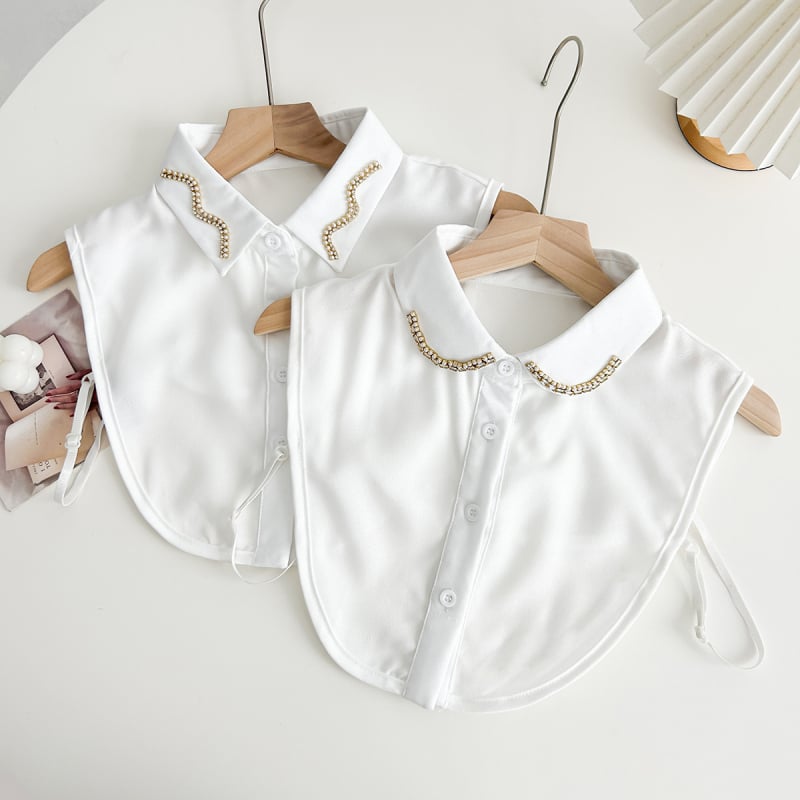 2024 Nový všestranný ozdobný falošný golier na košeľu pre ženy, kórejský a japonský štýl, polovysoký golier, elegantný spletený okrúhly golier, trojrozmerný