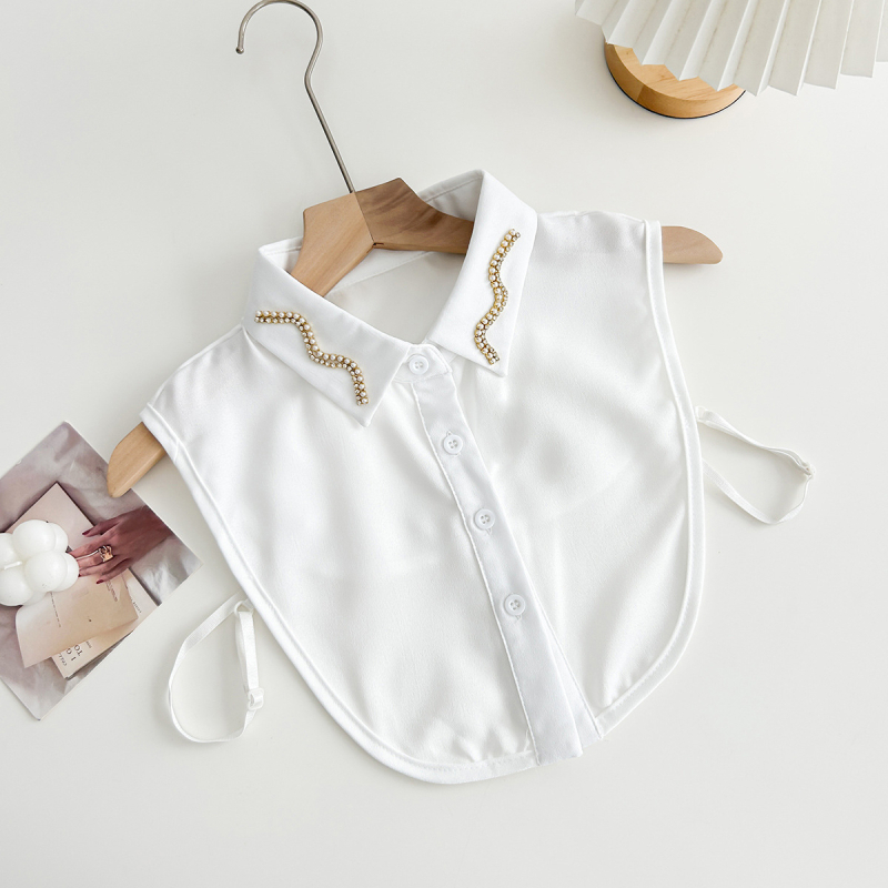 2024 Nový všestranný ozdobný falošný golier na košeľu pre ženy, kórejský a japonský štýl, polovysoký golier, elegantný spletený okrúhly golier, trojrozmerný