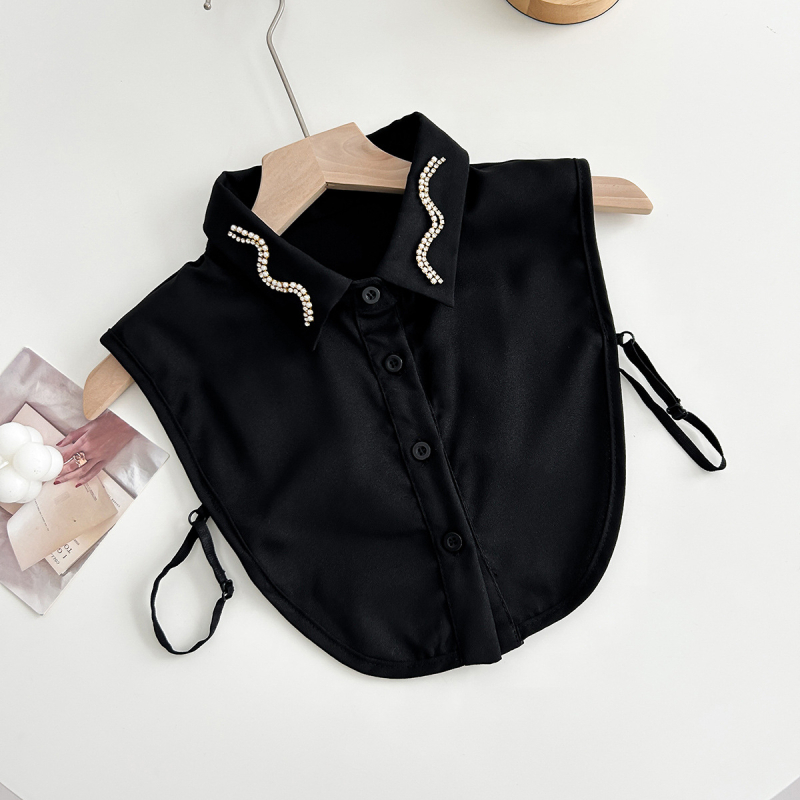 2024 Nový všestranný ozdobný falošný golier na košeľu pre ženy, kórejský a japonský štýl, polovysoký golier, elegantný spletený okrúhly golier, trojrozmerný