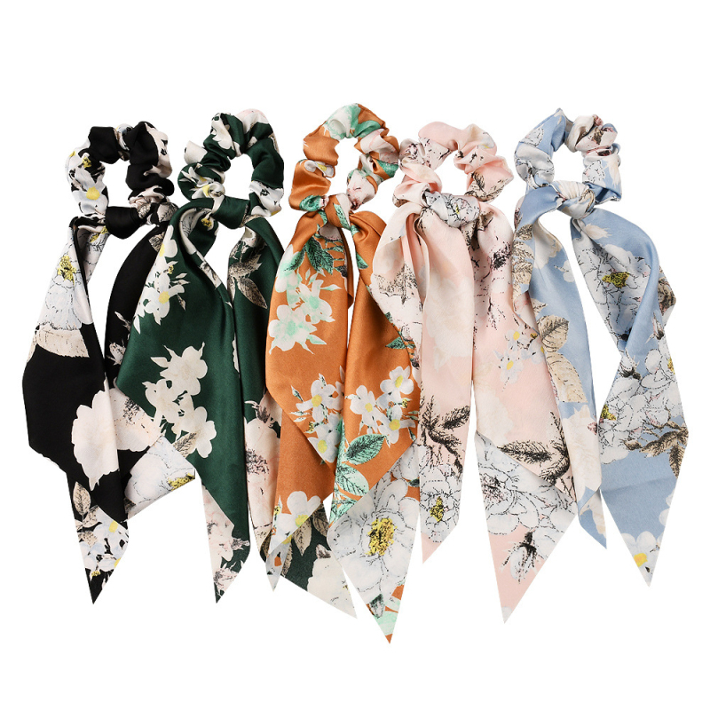 „Crossborder New Triangle Ribbon“ storosios žarnos plaukų žiedų galvos apdangalas, moteriškas universalus arklio uodegos mezgimo žiedas, didmeninė prekyba