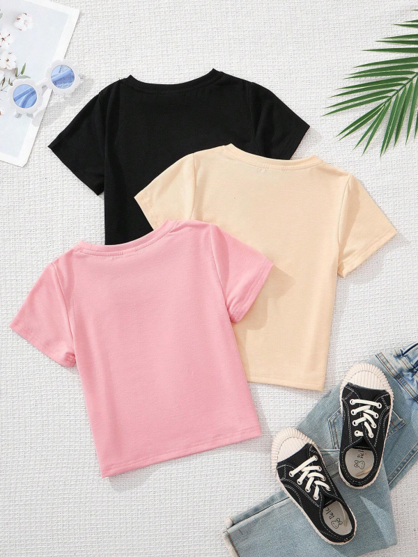 Tarptautiniai spausdinti trumpomis rankovėmis marškinėliai, skirti Europos ir Amerikos užsienio prekybai berniukams ir mergaitėms, vasariniai nauji apvalios kaklo formos viršutiniai vaikų drabužiai