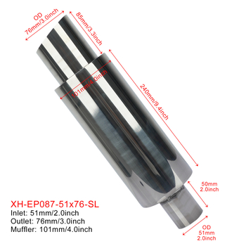 Automašīnas universālais trokšņa slāpētājs 201 nerūsējošā tērauda caurule modificēta izplūdes caurule dekoratīvs trokšņa slāpētājs taisns izplūdes cilindrs astes kakls