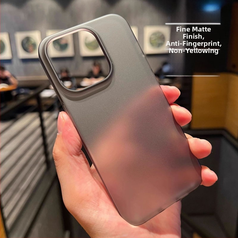 Husă de protecție transparentă cu gaură mare pentru Apple 16, mată, iPhone 15, cu carcasă rigidă PC, 14ProMax, grosime 13"