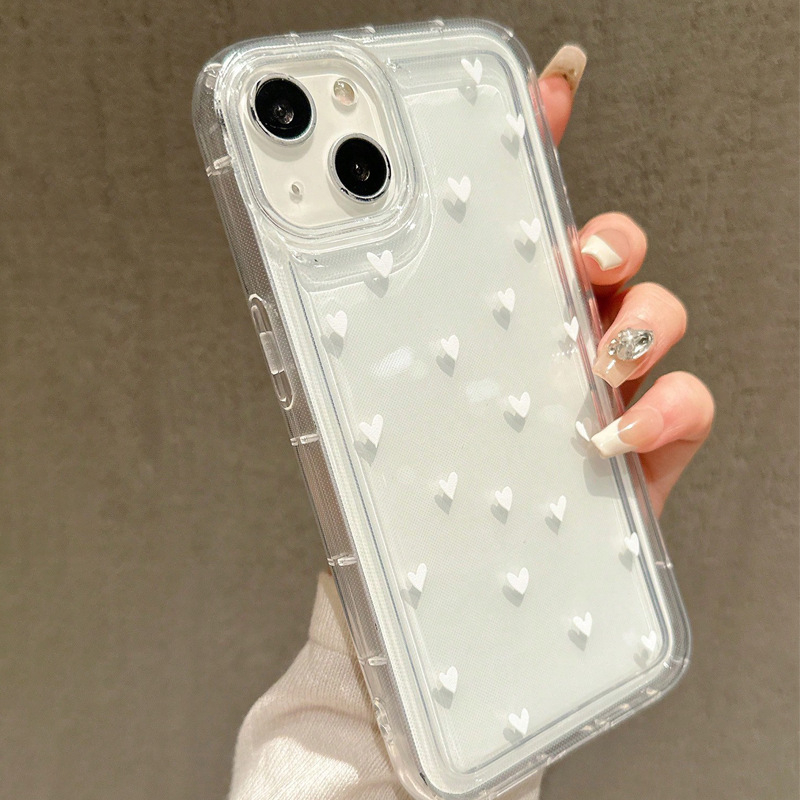 Pilnekrāna mazs mīlestība pret Apple 15 mobilā tālruņa maciņu iphone14promax pretkritienu mīkstas gumijas 13/12/11 gaisa spilvens