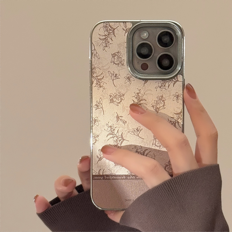 Kožené puzdro Ins Sketch Flower pre Apple 16, 14Pro Max, 15 pre iPhone 13, 11, retro, pevné puzdro