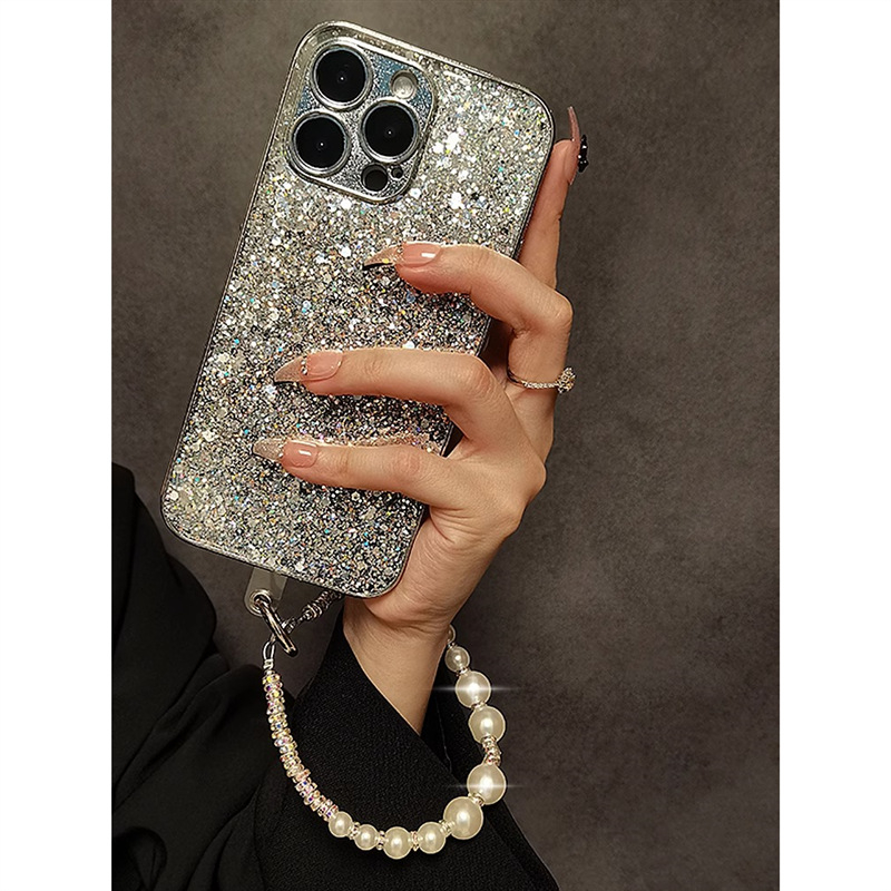 Sobib järgmistele mudelitele: Apple 15 Pro Max telefoniümbris käevõruga, 14 Pro luksuslik tipptasemel naiste mudel, 13 sädelevate teemantidega mudel, 12 täiskattega mudel