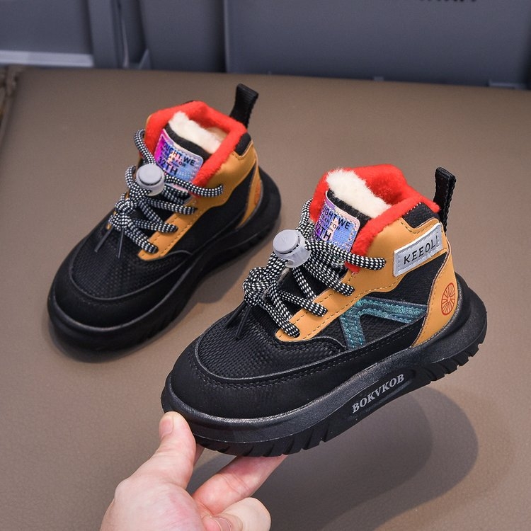 Bērnu sporta apavi, skolēniem, ar vilnas oderi, silti apavi, modes zēniem un meitenēm, jauni ziemas ikdienas apavi, skriešanas apavi, kokvilnas apavi