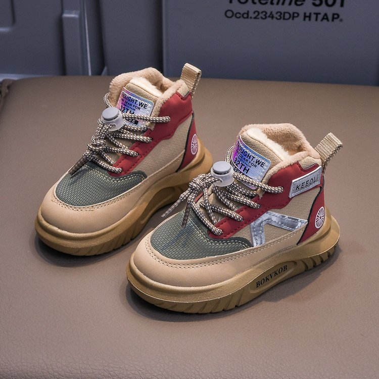 Bērnu sporta apavi, skolēniem, ar vilnas oderi, silti apavi, modes zēniem un meitenēm, jauni ziemas ikdienas apavi, skriešanas apavi, kokvilnas apavi