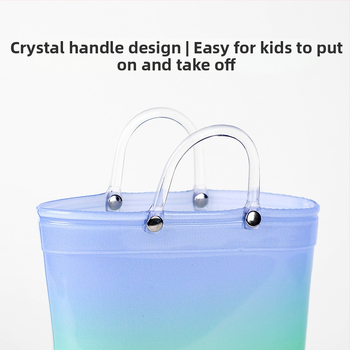 Laste vihmajalatsid Ins Foreign Trade Girls vihmasaapad Princess kvaliteetsed vikerkaarevärvi läbipaistvad keskmise toruga libisemiskindlad veejalatsid suurtele lastele