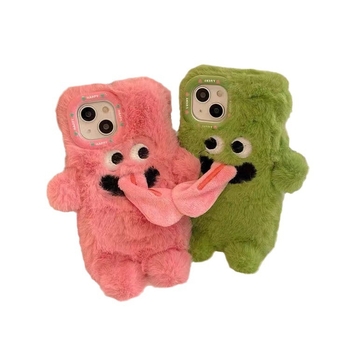 Pehme tikandiga kolmemõõtmeline keel iPhone12Pro koomiksiõun 14Promaxi peene auguga armas