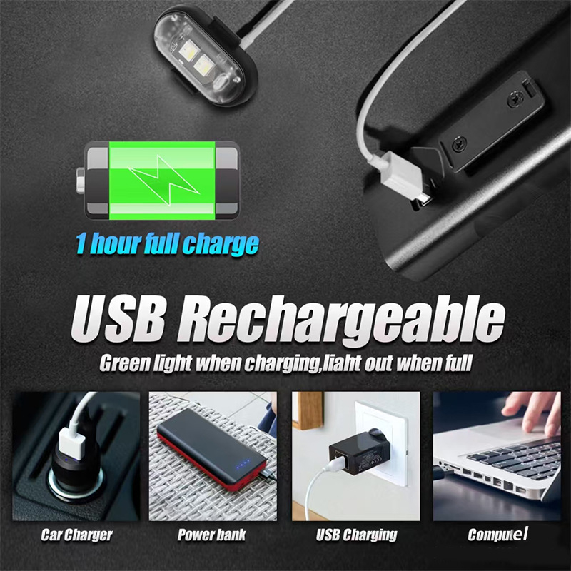 Belaidis nuotolinio valdymo orlaivio lengvasis automobilis motociklas universalus spalvingas mirksintis įspėjamasis žibintas UAV piloto žibinto įkrovimas