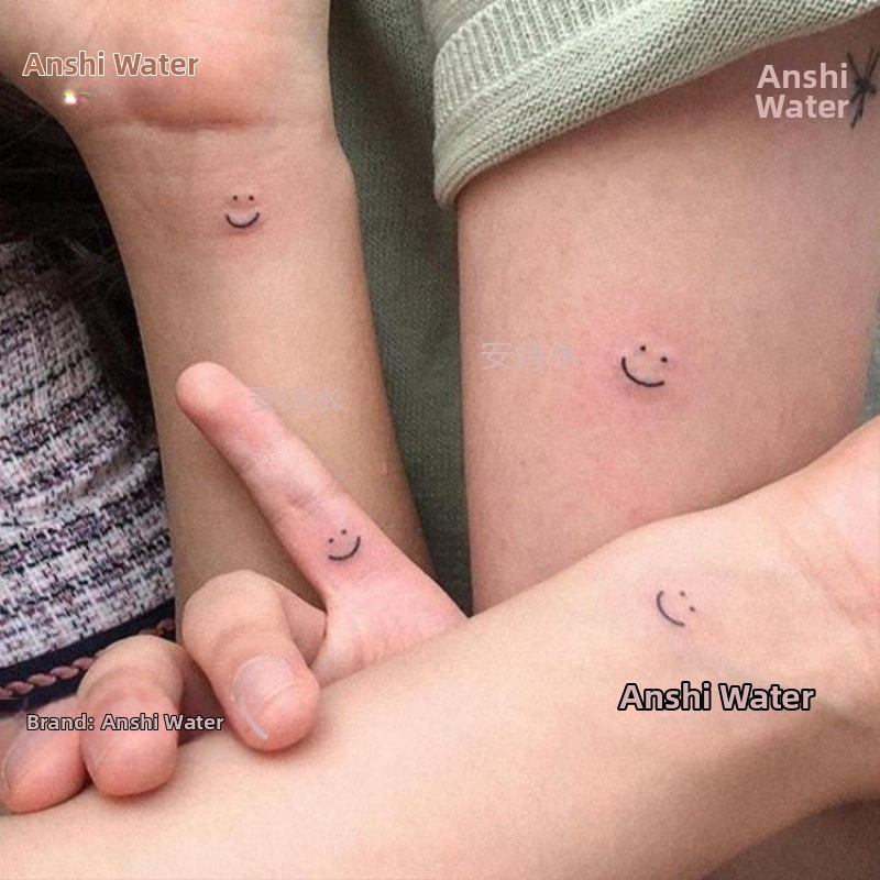 Augalų tatuiruočių lipdukai, paprasti ir mieli besišypsantys veidai, pirštų sulčių žolelių lipdukai, pusiau ilgalaikiai, vandeniui atsparūs moterims