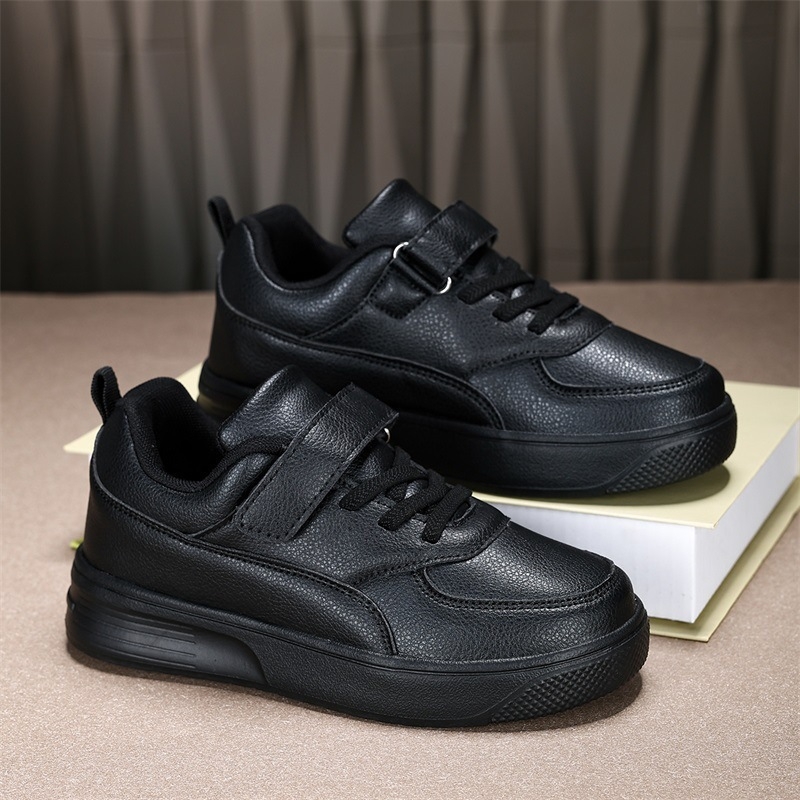 Pantofi sport pentru copii, pantofi sport din piele pentru primăvară și toamnă, pantofi sport cu platformă joasă, pantofi albi pentru băieți și fete, pantofi negri pentru performanță școlară, pantofi sport casual pentru comerț exterior