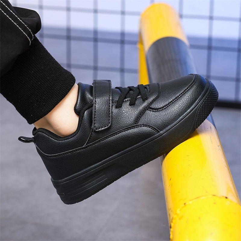 Детски пролетни и есенни кожени ниски обувки за момчета, бели обувки за момичета, черни обувки за училище, ежедневни обувки за външна търговия