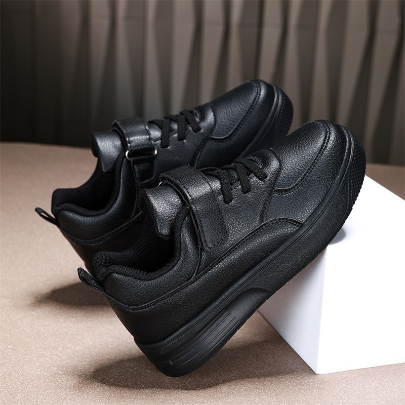 Детски пролетни и есенни кожени ниски обувки за момчета, бели обувки за момичета, черни обувки за училище, ежедневни обувки за външна търговия