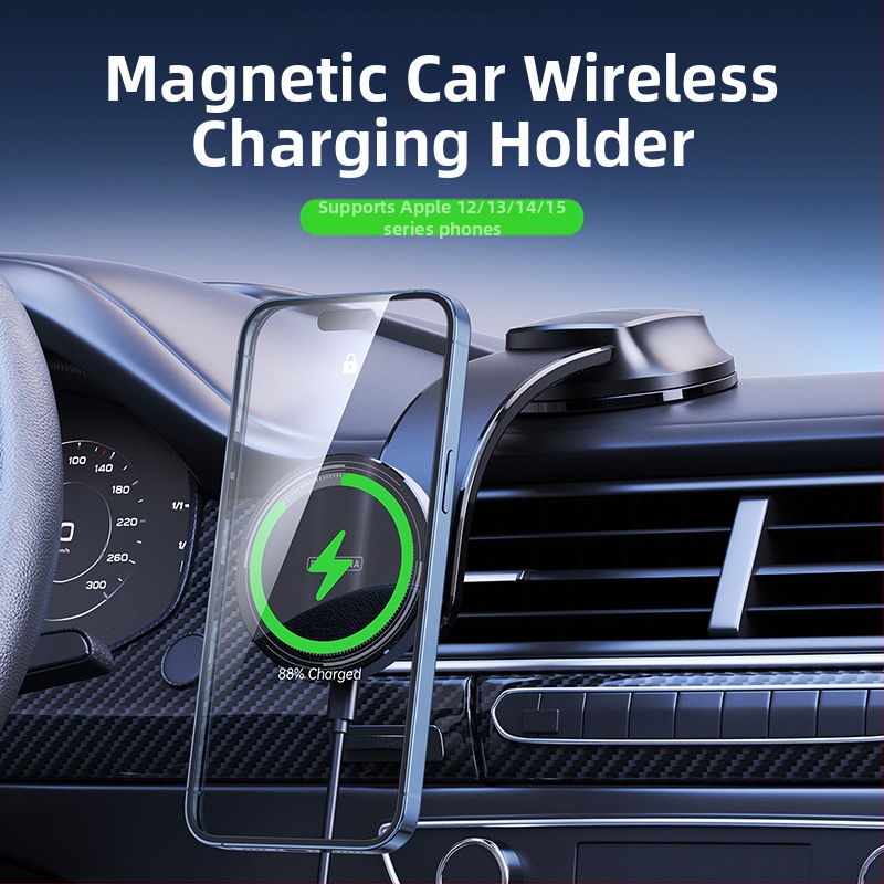 Uue auto Magsafe15W tugeva magnetiga juhtmevaba laadimine, mis sobib navigatsiooniklambriga Qi kiirlaadimiseks, hulgimüük