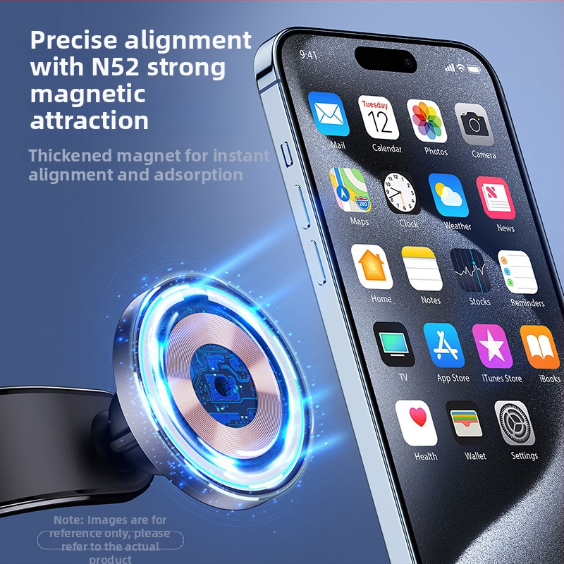 Ново автомобилно Magsafe15W силно магнитно безжично зареждане на едро, подходящо за навигационна скоба Qi бързо зареждане на едро