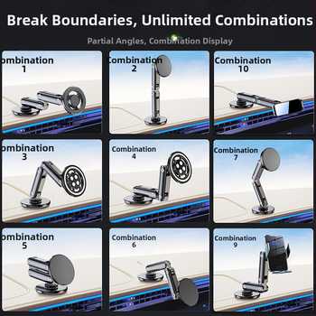17 mm universalus rutulinis laikiklis automobiliui, lipnus sulankstomas prailginimas, metalinis aliuminio lydinio, reguliuojamas