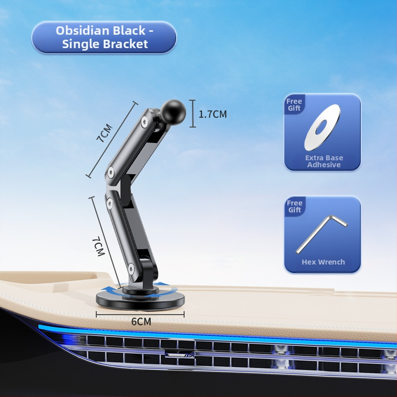 17 mm universalus rutulinis laikiklis automobiliui, lipnus sulankstomas prailginimas, metalinis aliuminio lydinio, reguliuojamas