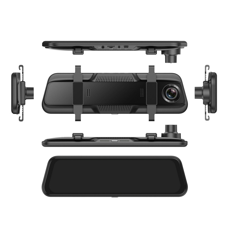 HD 9,66 collu automašīnas Carplay mobilā tālruņa bezvadu savienojuma braukšanas ierakstītājs priekšējais un aizmugurējais divkāršs ieraksts 4K navigators