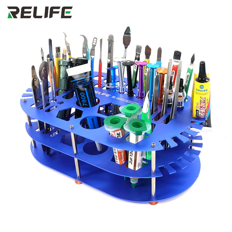 RL-001D Multifuncțional Reparații Depozitare Cutie Desktop Șurubelniță Display Rack Reparații Instrument Pix Gaură Rack Depozitare
