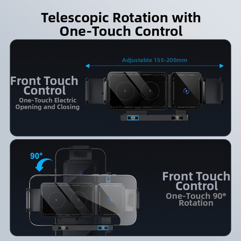 Сгъваема стойка за мобилен телефон в кола, ново безжично зареждане за Huawei X5, фиксирана навигационна стойка за Samsung, 2025 г.