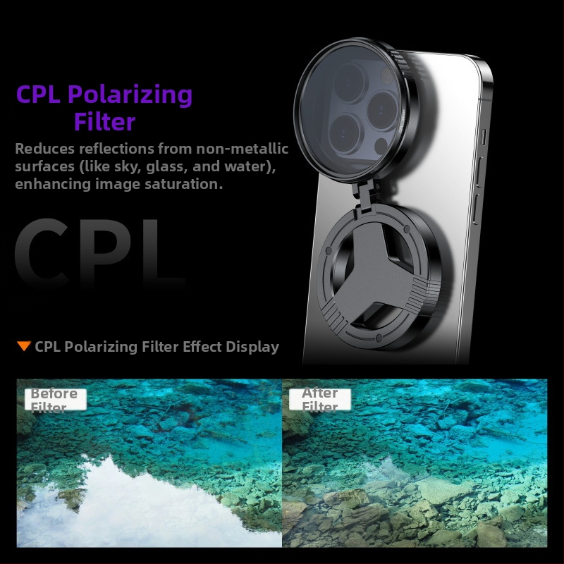[Tik Tok Hot Style] Специален 52 мм фотографски филтър за мобилен телефон с магнитен поляризатор за правене на снимки с висока разделителна способност, професионален CPL Bias
