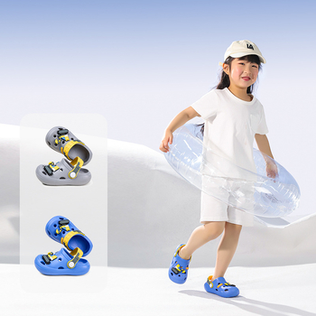 Ekskavatora bērnu čības zēnu 2025. gada vasaras mazuļu pludmales apavi Baotou mazuļu alu apavi neslīdoši iekštelpu apavi