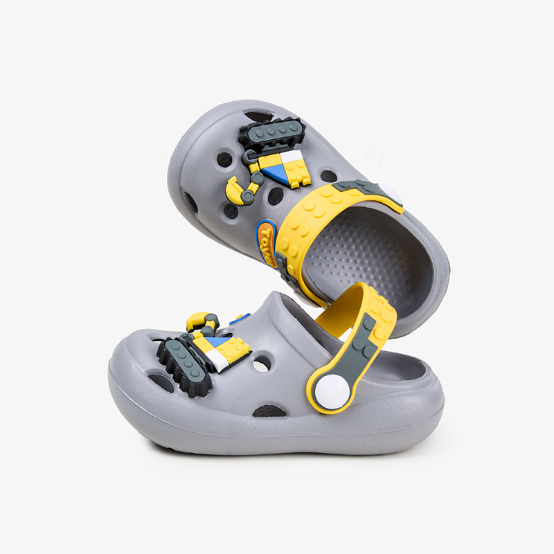 Ekskavatora bērnu čības zēnu 2025. gada vasaras mazuļu pludmales apavi Baotou mazuļu alu apavi neslīdoši iekštelpu apavi